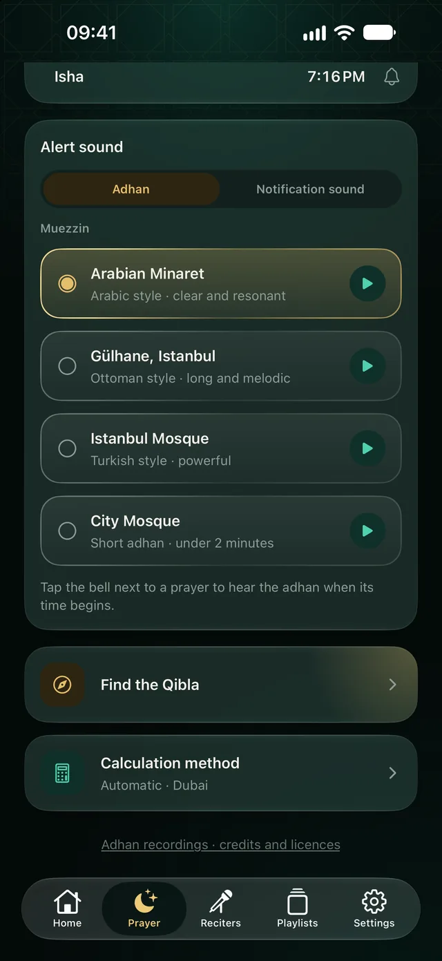 Choose your muezzin