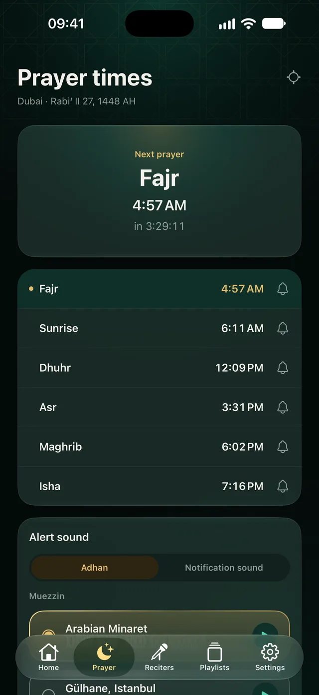 Never miss a prayer